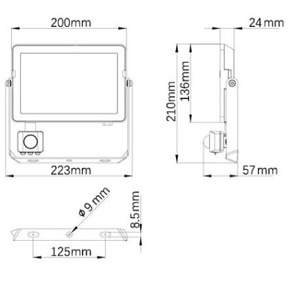 Philips - spoljašnji LED reflektor sa senzorom PROJECTLINE LED/50W/230V IP65 3000K