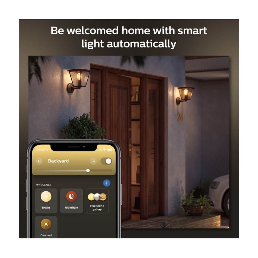 Philips - Spoljašnja prigušiva zidna svetiljka Hue INARA 1xE27/7W/230V Wi-Fi IP44