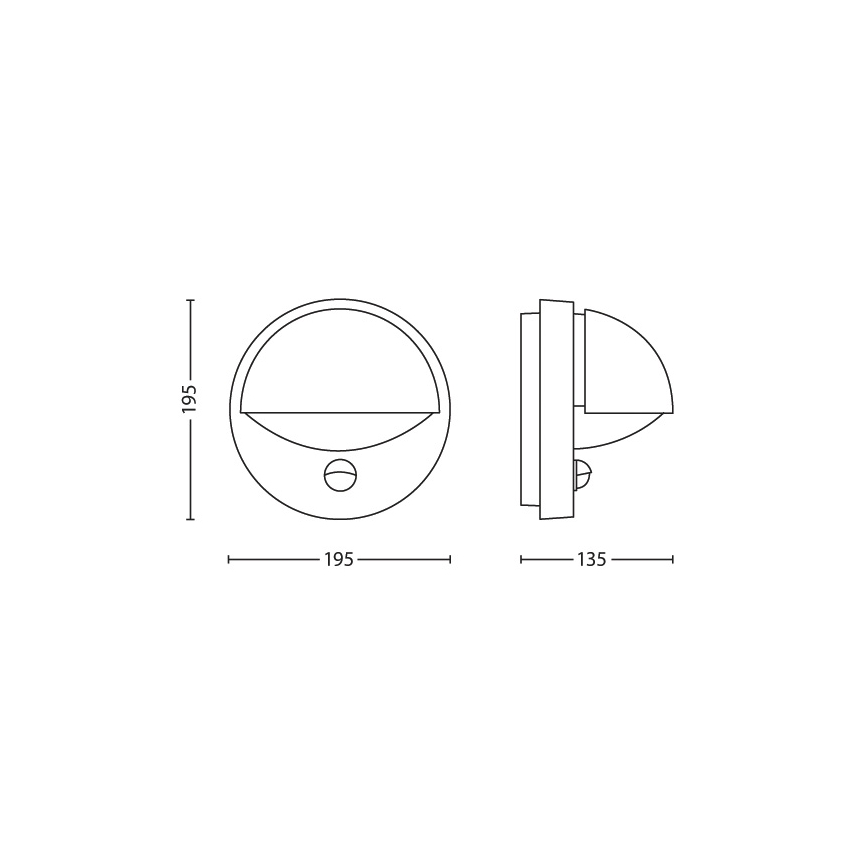 Philips - Spoljna zidna svetiljka JUNE sa senzorom 1xE27/12W/230V IP44