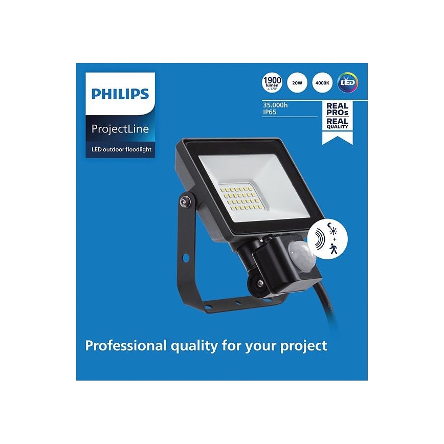 Philips - spoljni LED reflektor sa senzorom PROJECTLINE LED/20W/230V IP65 4000K