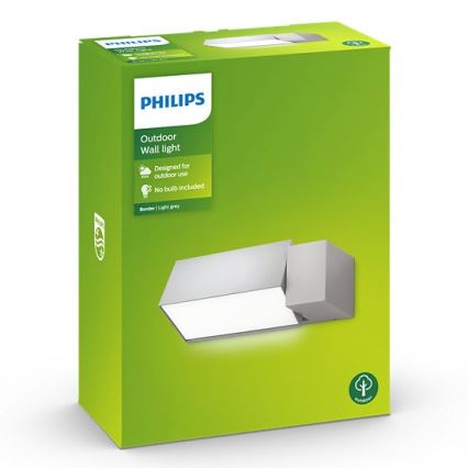 Philips - Spoljno zidno svetlo BORDER 1xE27/23W/230V IP44 siva