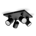 Philips - Spot svetiljka 4xGU10/20W/230V crna