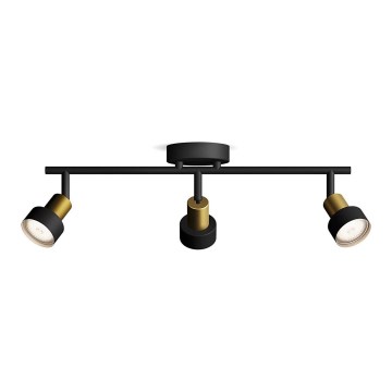 Philips - Spot svetiljka CONDUIT 3xGU10/5W/230V crna/mesing