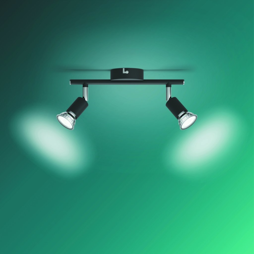 Philips - Spot svetiljka 2xGU10/50W/230V crna