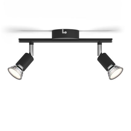 Philips - Spot svetiljka 2xGU10/50W/230V crna