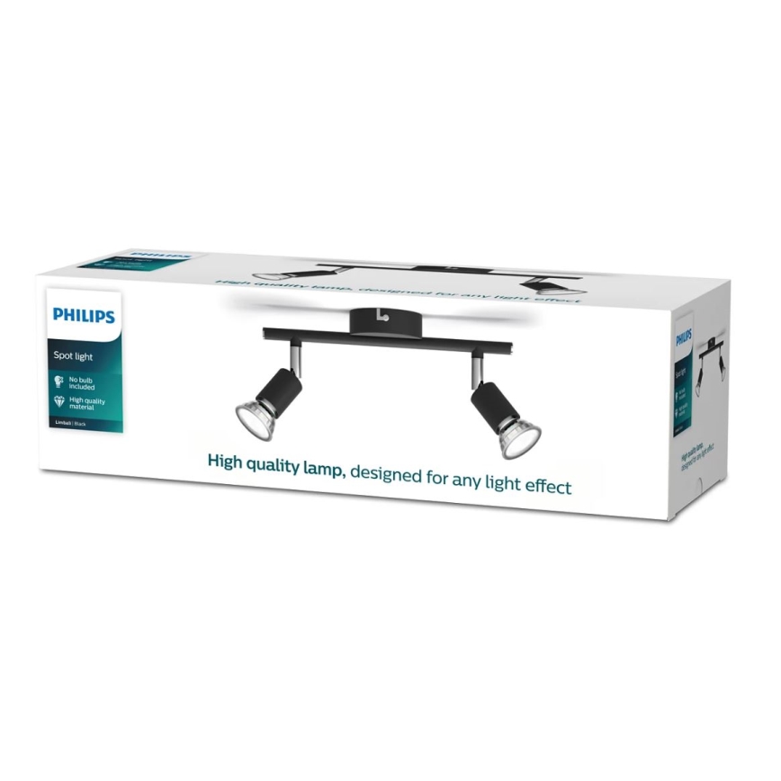 Philips - Spot svetiljka 2xGU10/50W/230V crna