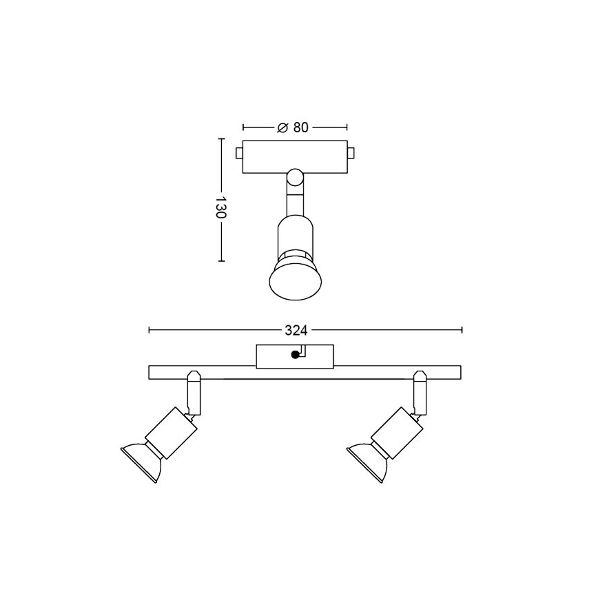 Philips - Spot svetiljka 2xGU10/50W/230V crna