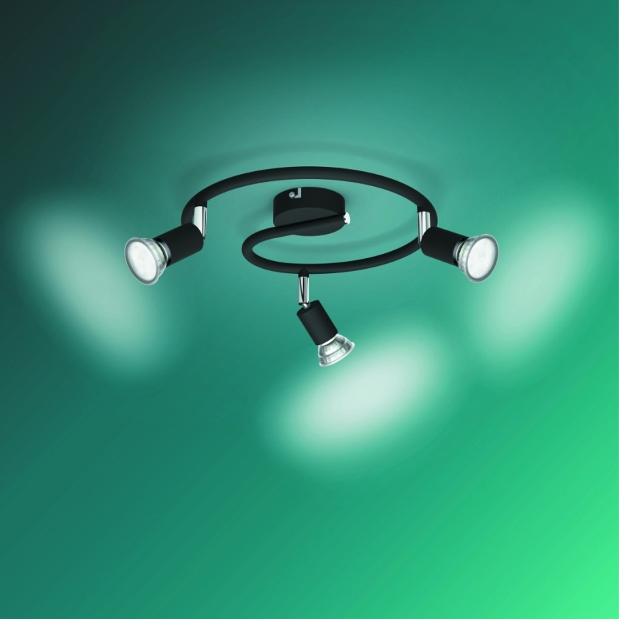 Philips - Spot svetiljka 3xGU10/50W/230V crna