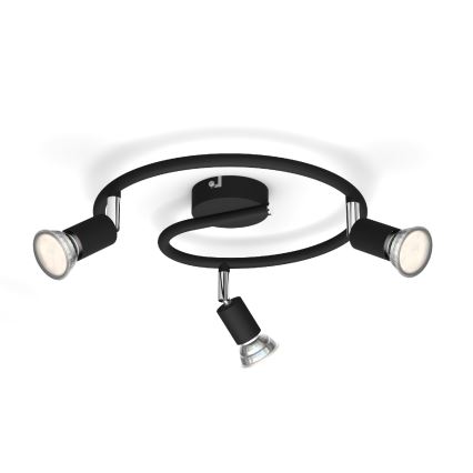 Philips - Spot svetiljka 3xGU10/50W/230V crna