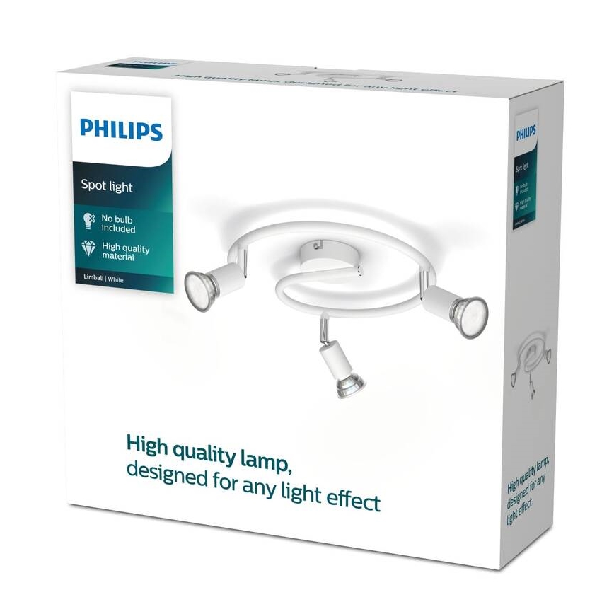 Philips - Plafonsko reflektorsko svetlo 3xGU10/50W/230V, belo
