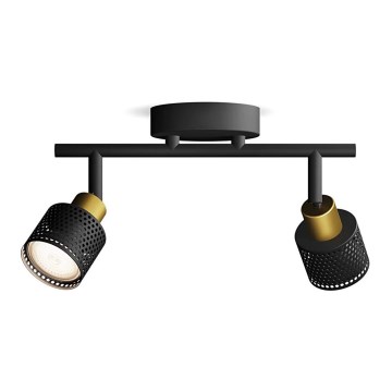 Philips - Spot svetiljka NIALL 2xGU10/5W/230V crna/mesing