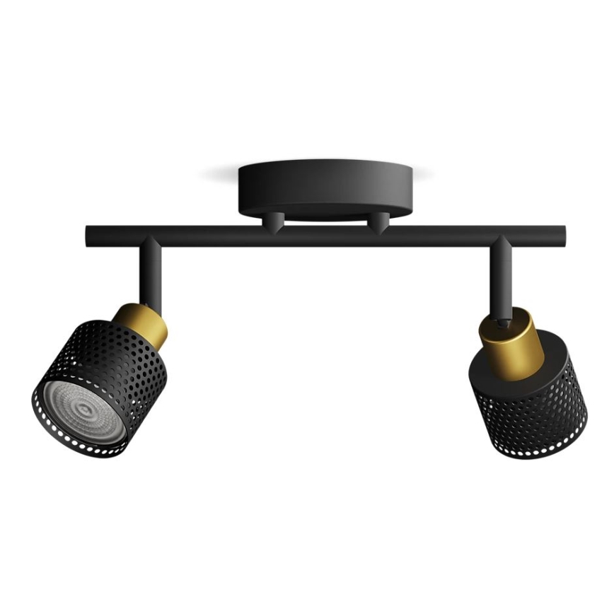 Philips - Spot svetiljka NIALL 2xGU10/5W/230V crna/mesing