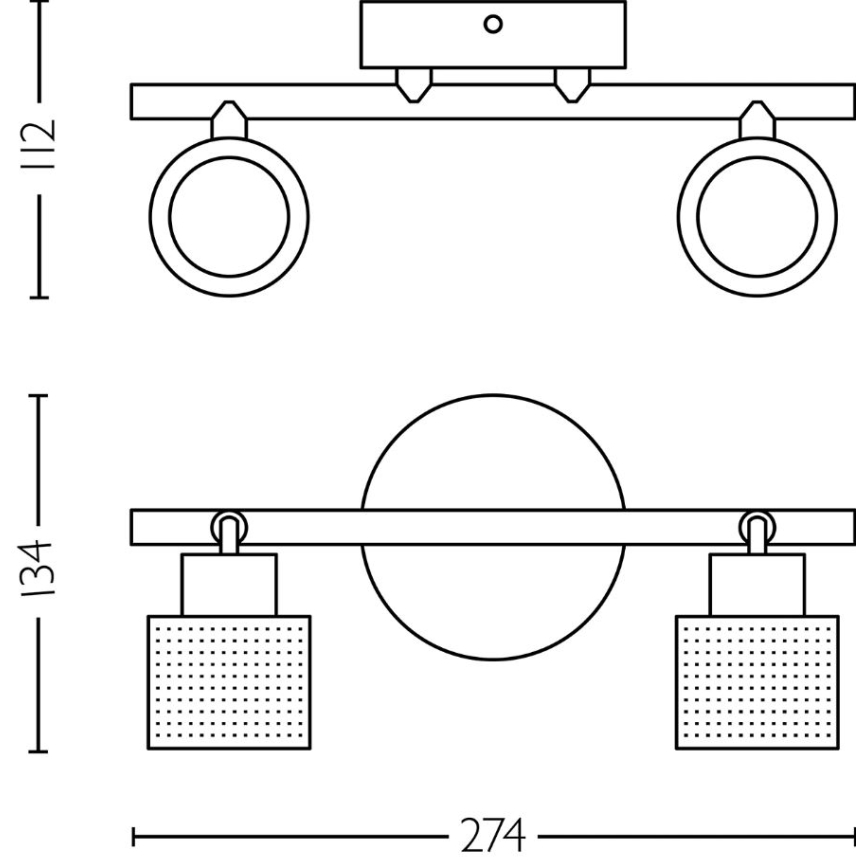 Philips - Spot svetiljka NIALL 2xGU10/5W/230V crna/mesing