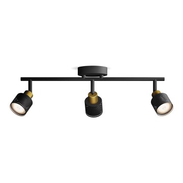 Philips - Spot svetiljka NIALL 3xGU10/5W/230V crna/mesing