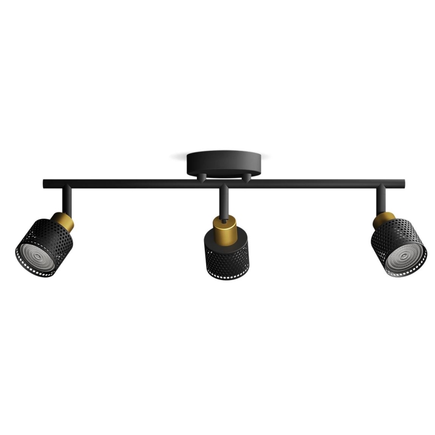 Philips - Spot svetiljka NIALL 3xGU10/5W/230V crna/mesing