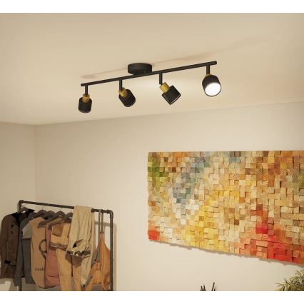 Philips - Spot svetiljka NIALL 4xGU10/5W/230V crna/mesing