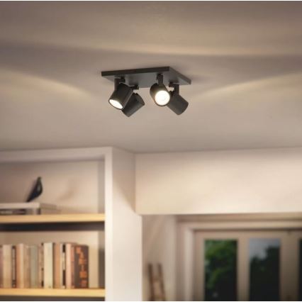 Philips - Spot svetiljka RUNNER 4xGU10/20W/230V crna