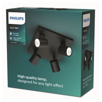 Philips - Spot svetiljka RUNNER 4xGU10/20W/230V crna
