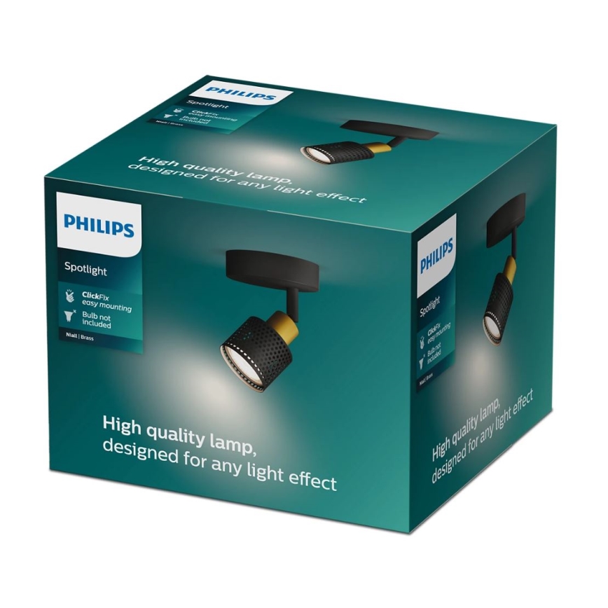 Philips - Spot svetlo NIALL 1xGU10/5W/230V crno/mesing