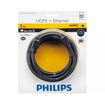 Philips SWV2434W/10 - HDMI kabl sa podrškom za Ethernet, HDMI 1.4a konektor, 5 m, crna
