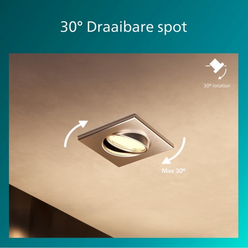Philips - Ugradna stropna svetiljka PERIDOT 1xGU10/7W/230V srebrna