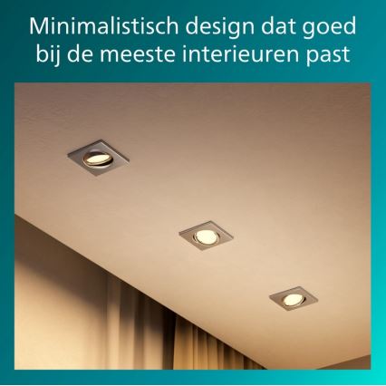 Philips - Ugradna stropna svetiljka PERIDOT 1xGU10/7W/230V srebrna