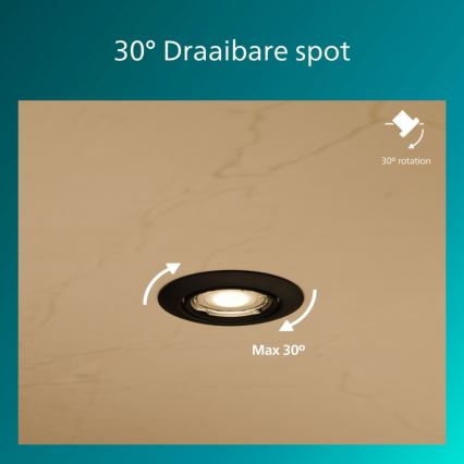 Philips - Ugradno svetlo PERIDOT 1xGU10/7W/230V crno