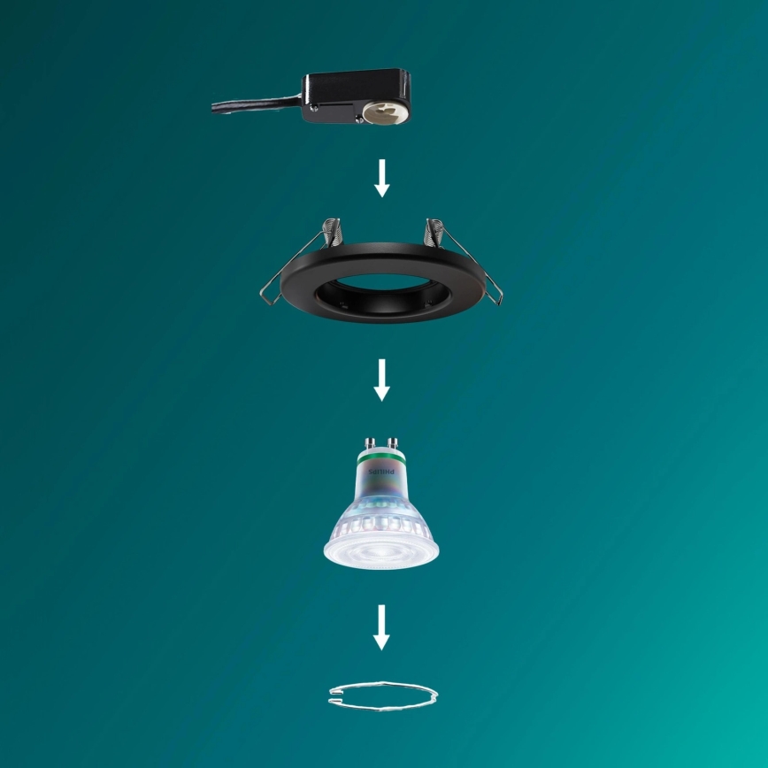 Philips - Ugradno svetlo PERIDOT 1xGU10/7W/230V crno