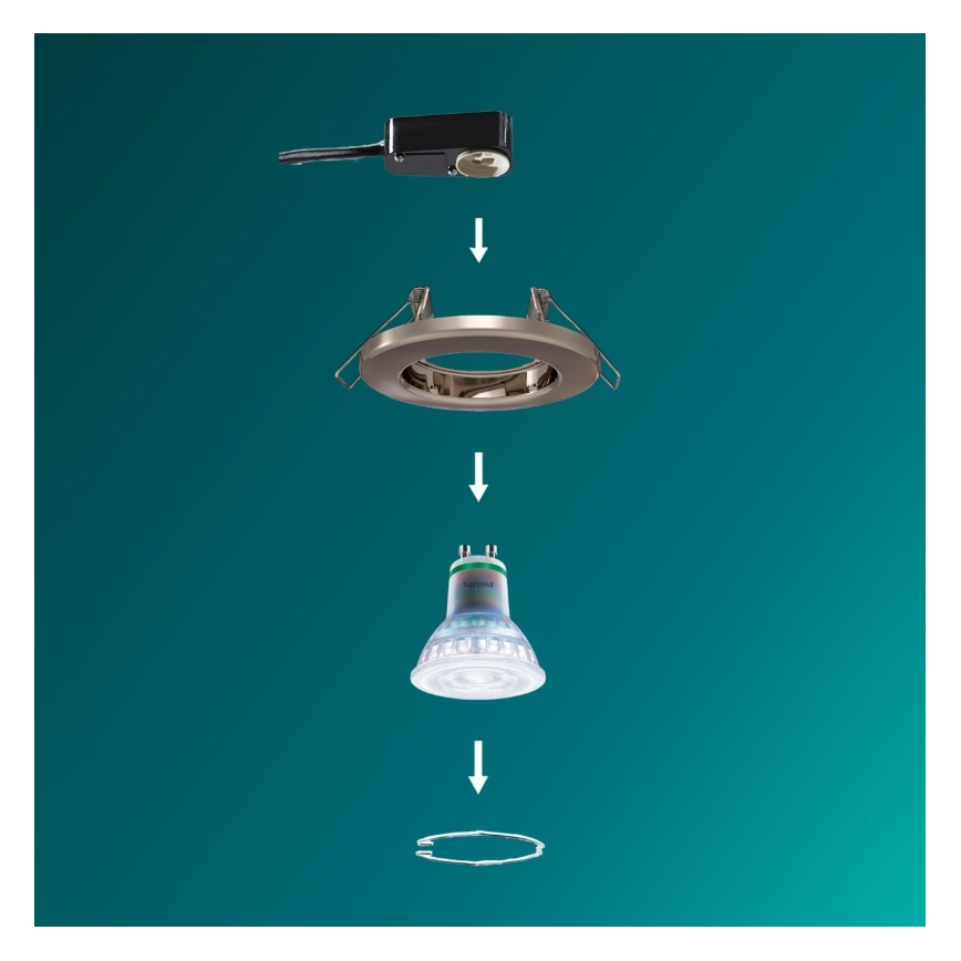 Philips - Ugradno svetlo PERIDOT 1xGU10/7W/230V srebrno