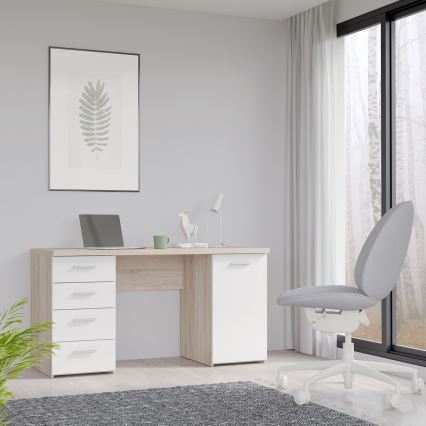 Pisaći sto ARENO beli/hrast sonoma