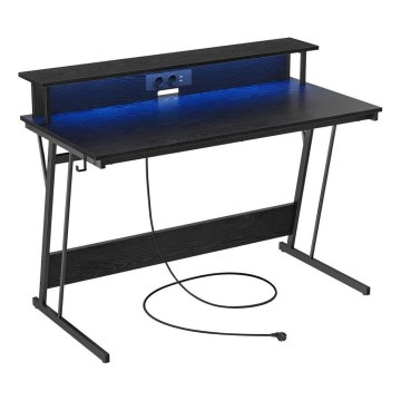 Pisaći sto sa pozadinskim osvetljenjem SOLEA-X crna