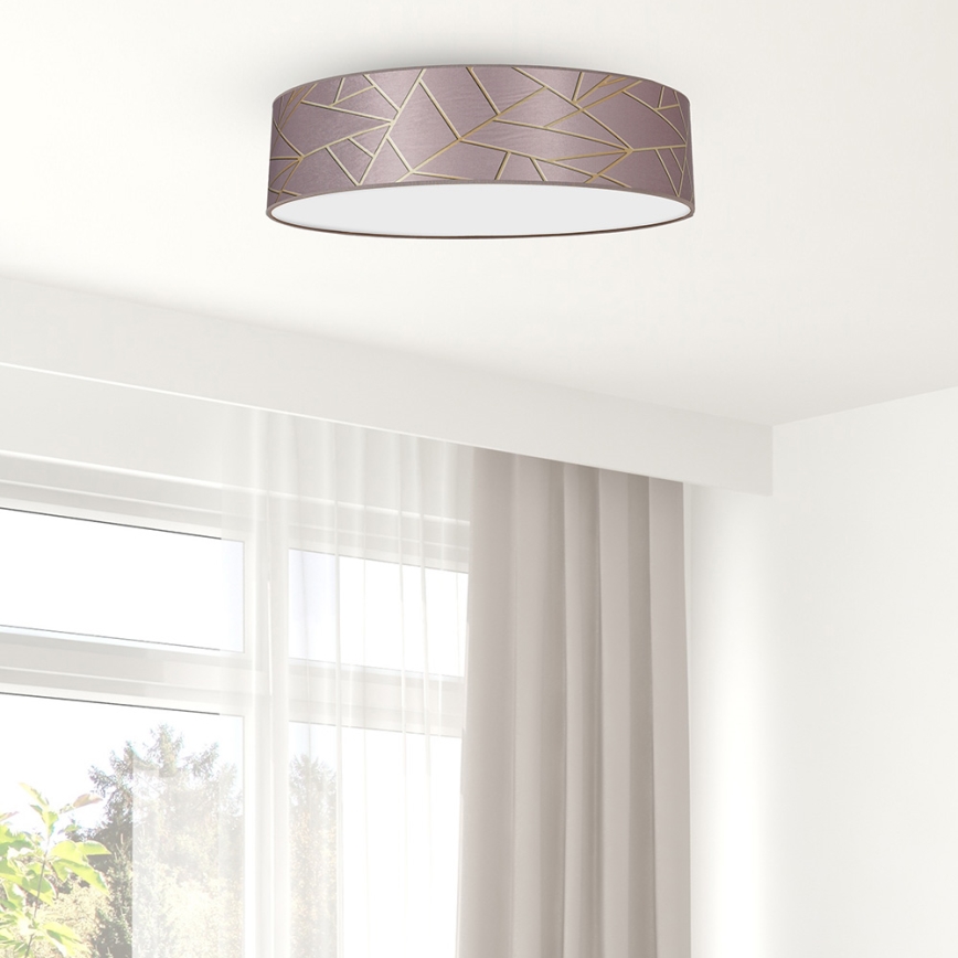 Plafonjera ZIGGY 3xE27/60W/230V roze/zl.