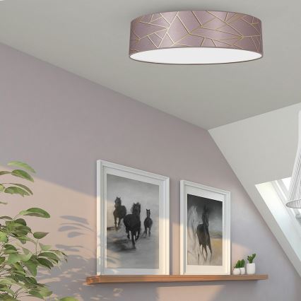 Plafonjera ZIGGY 3xE27/60W/230V roze/zl.
