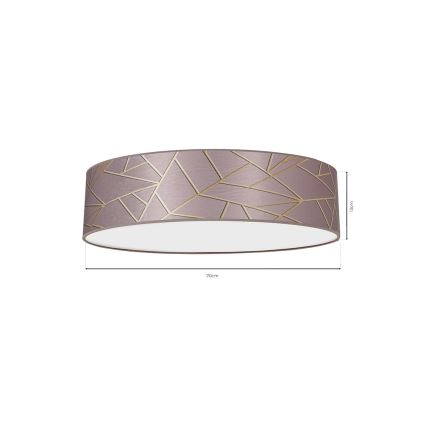 Plafonjera ZIGGY 3xE27/60W/230V roze/zl.