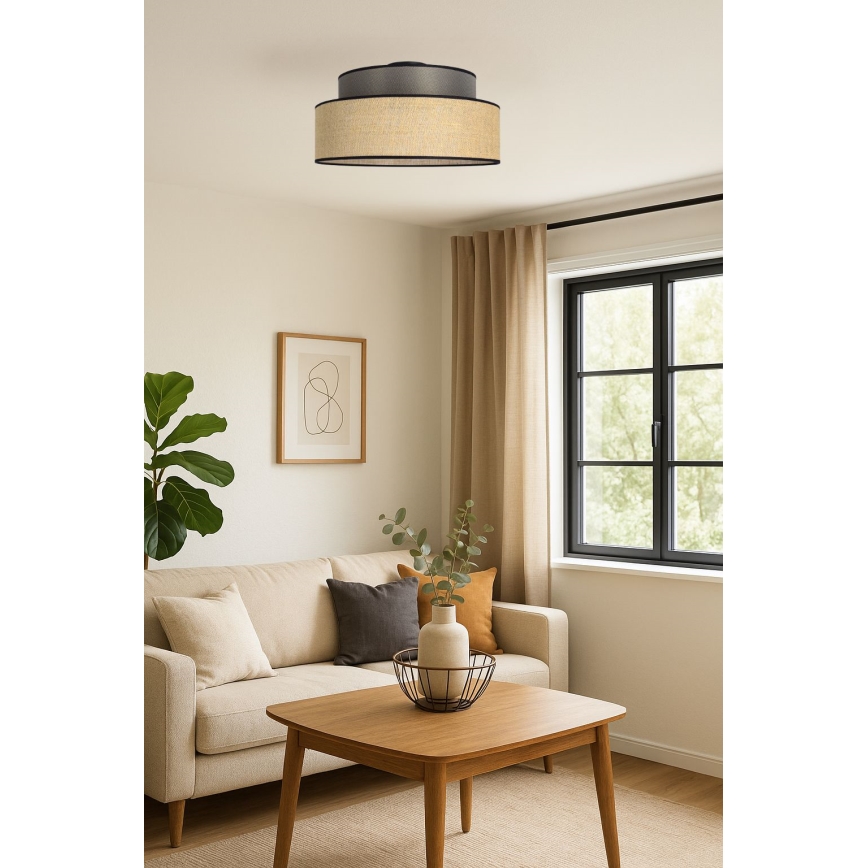 Plafonska lampa BOHO 1xE27/60W/230V prečnik 40 cm braon/bež
