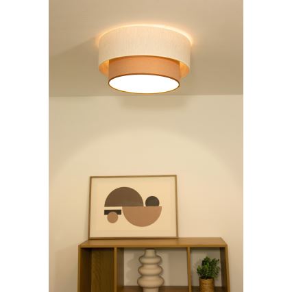 Plafonska lampa NATIA 1xE27/60W/230V prečnik 45 cm bela/smeđa