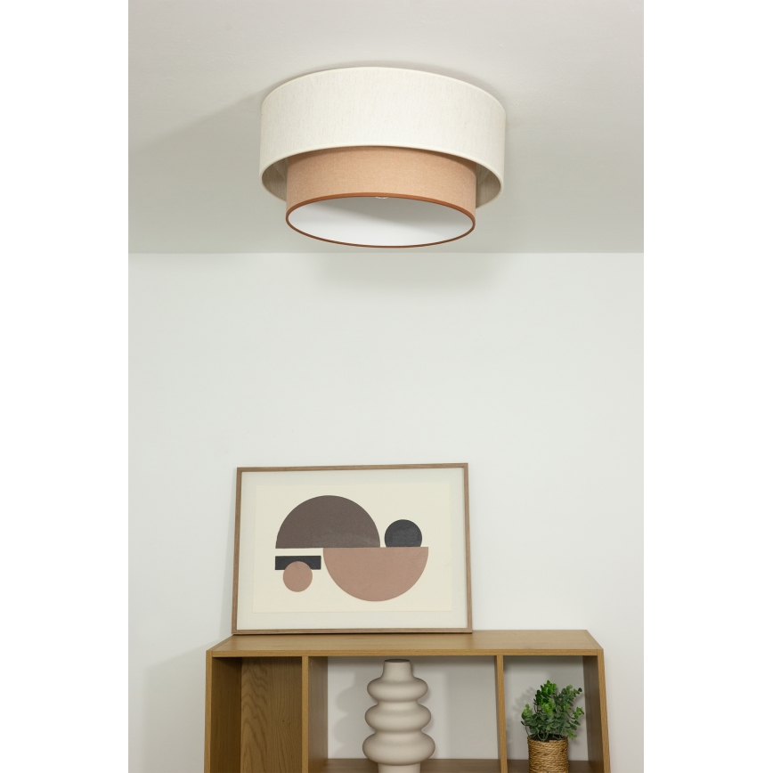 Plafonska lampa NATIA 1xE27/60W/230V prečnik 45 cm bela/smeđa
