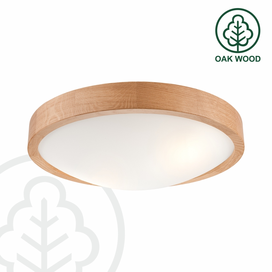 Plafonska lampa OAK SLIM 2xE27/60W/230V hrast, prečnik 37 cm