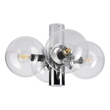 Plafonska lampa SFERIO 4xE14/5W/230V sjajni hrom/prozirno staklo