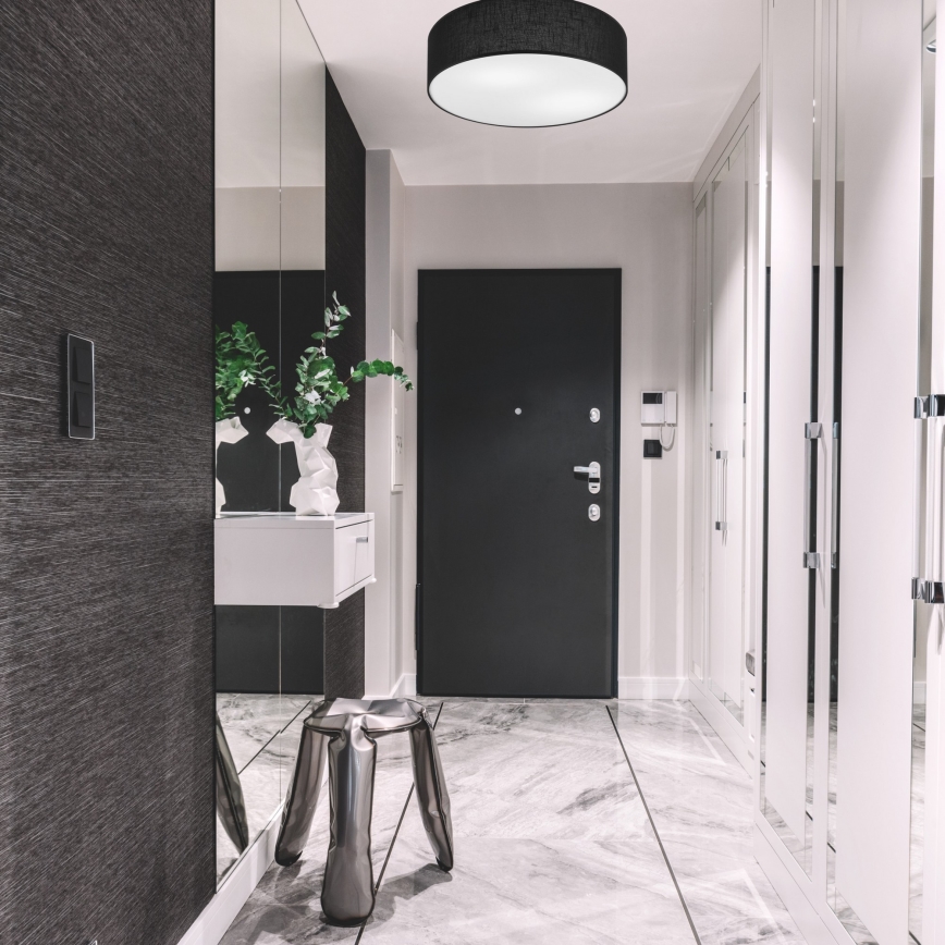 Plafonska lampa SIRJA DOUBLE 4xE27/15W/230V prečnik 45 cm crna