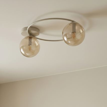 Plafonska lampa SOPRA 2xE14/10W/230V bež/zadimljena bež