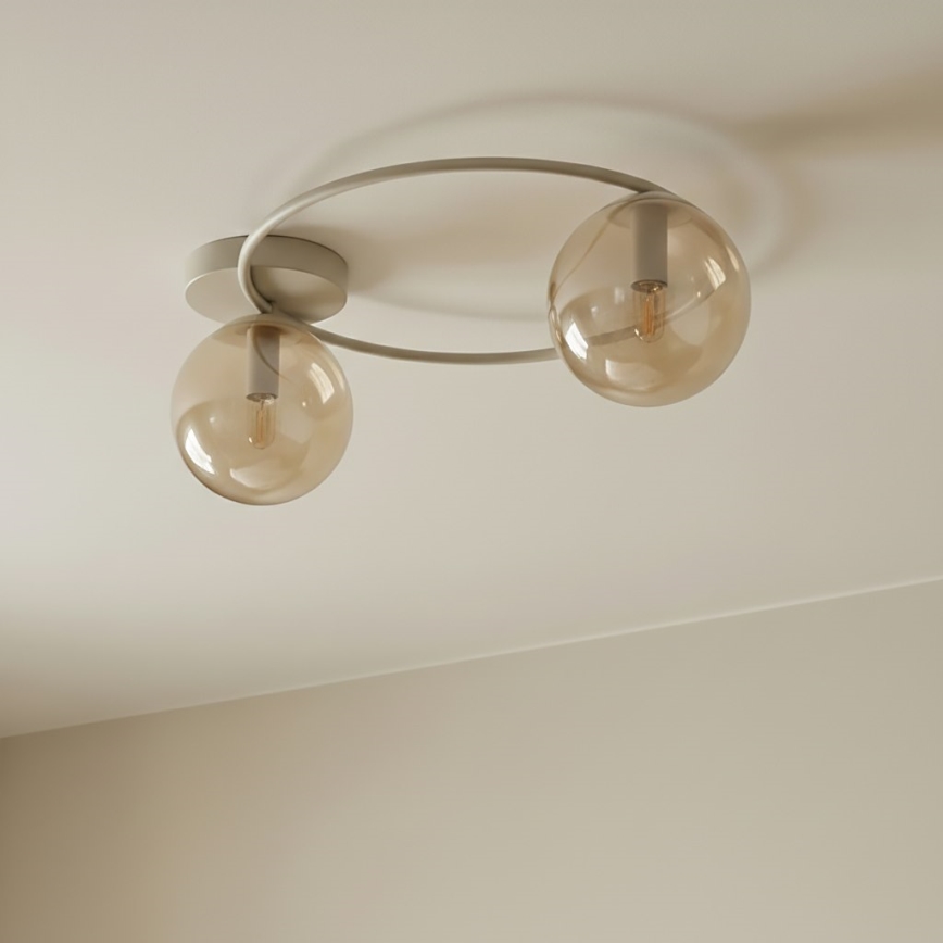 Plafonska lampa SOPRA 2xE14/10W/230V bež/zadimljena bež