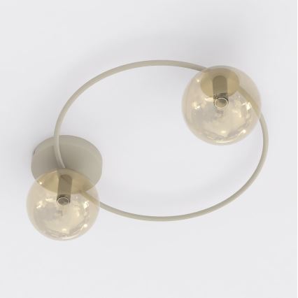 Plafonska lampa SOPRA 2xE14/10W/230V bež/zadimljena bež