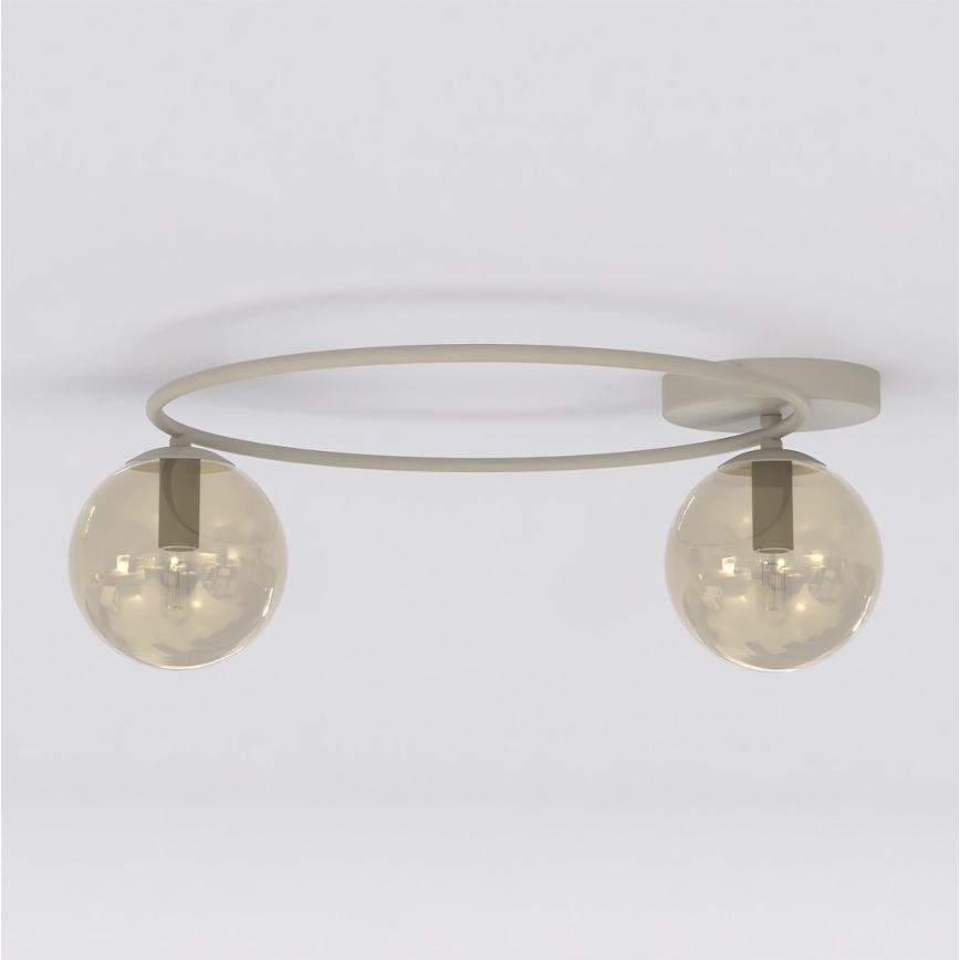 Plafonska lampa SOPRA 2xE14/10W/230V bež/zadimljena bež