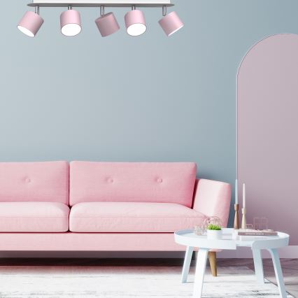 Plafonska spot svetiljka DIXIE 5xGX53/11W/230V ružičasta