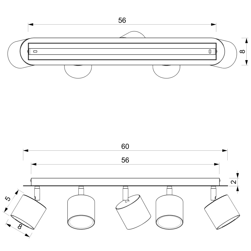 Plafonska spot svetiljka DIXIE 5xGX53/11W/230V ružičasta