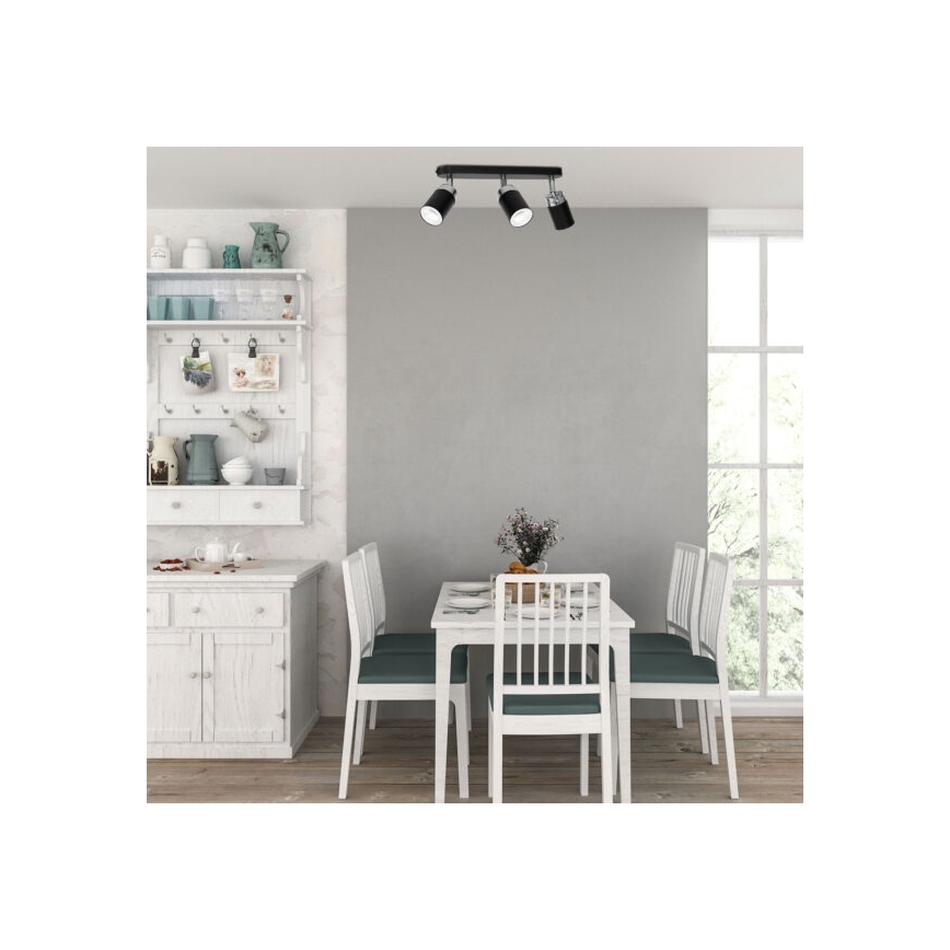 Spot svetlo RENO 3xGU10/8W/230V crna/sjajni hrom