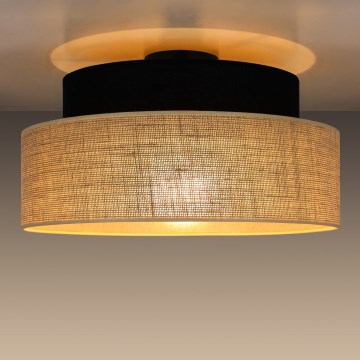 Plafonska svetiljka BOHO 1xE27/60W/230V, prečnik 40 cm, crna/bež