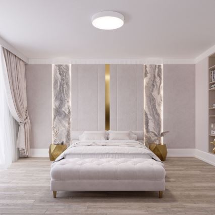 Plafonska svetiljka CLEO 2xE27/24W/230V prečnik 30 cm bela