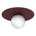 Plafonska svetiljka FLAT 1xE27/15W/230V prečnika 35 cm bordo